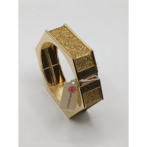 NWT - AND LOVELY – Gold Glitter Hexagon Statement Bangle hengde